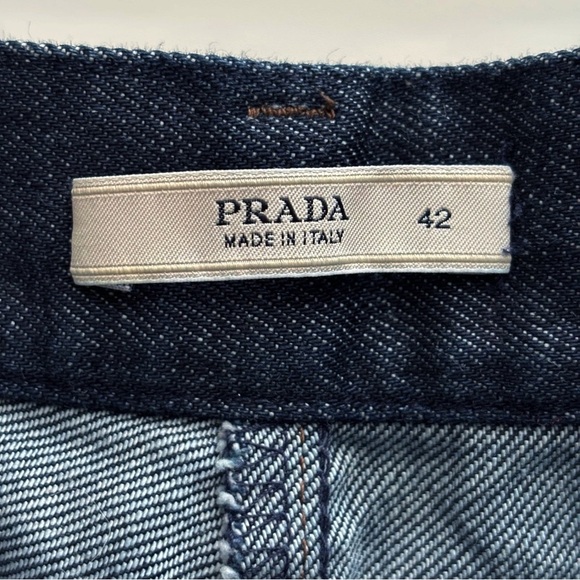 Prada Cropped Mid Rise Jeans 42 Dark Wash - Picture 5 of 8